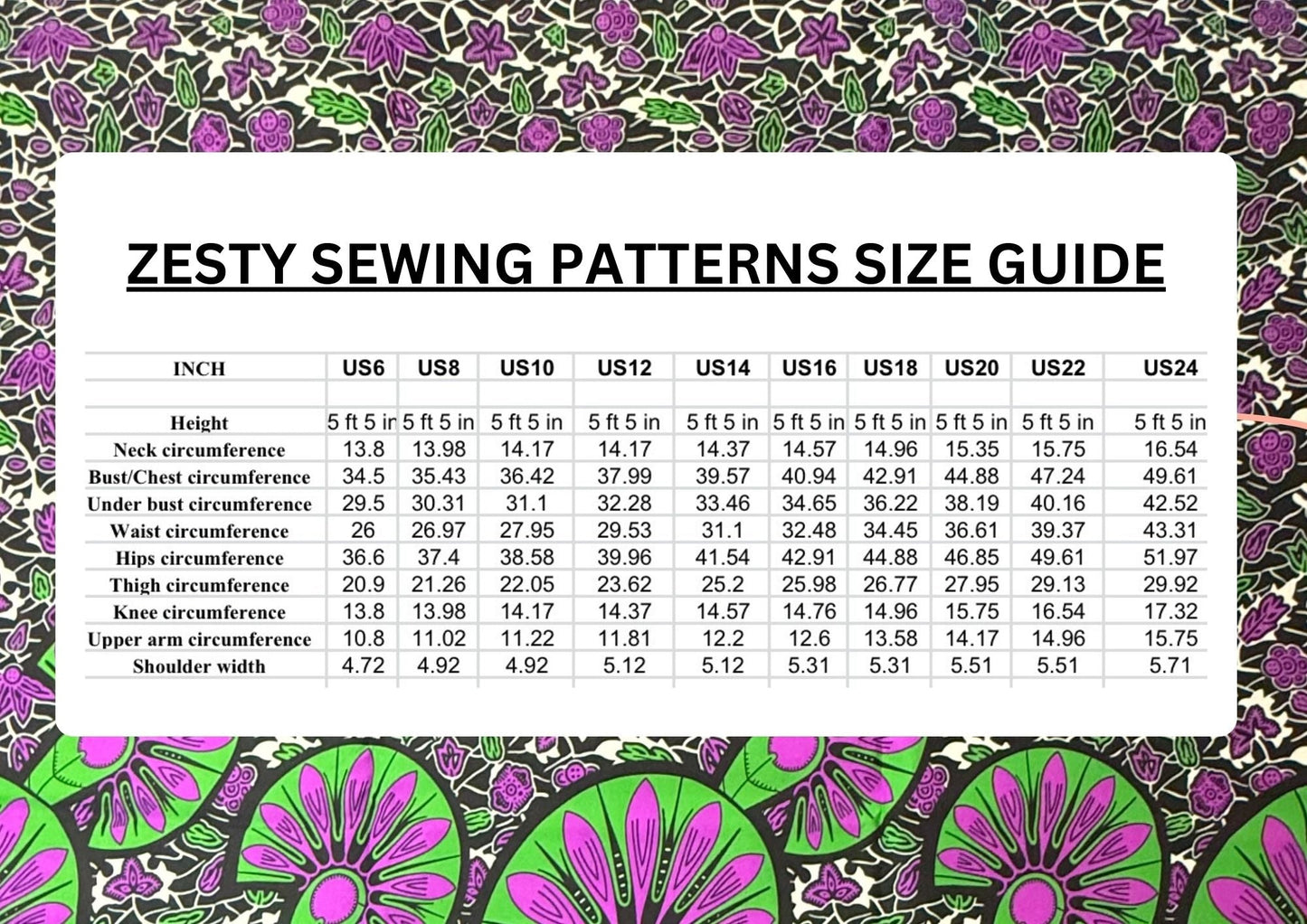 AMAKA Dress Sewing Pattern | PDF Download | Sizes 6–24 (US M–3XL) | Zesty Sewing Patterns