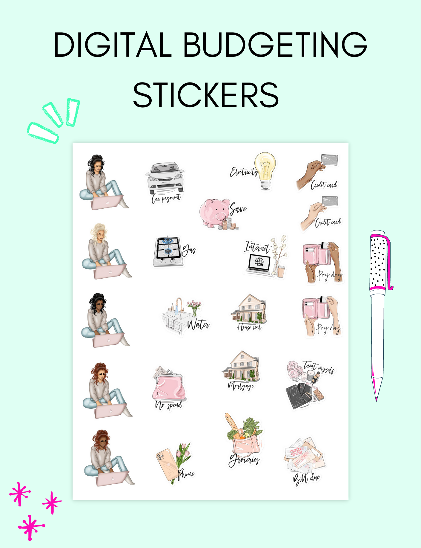 Digital Budgeting Stickers