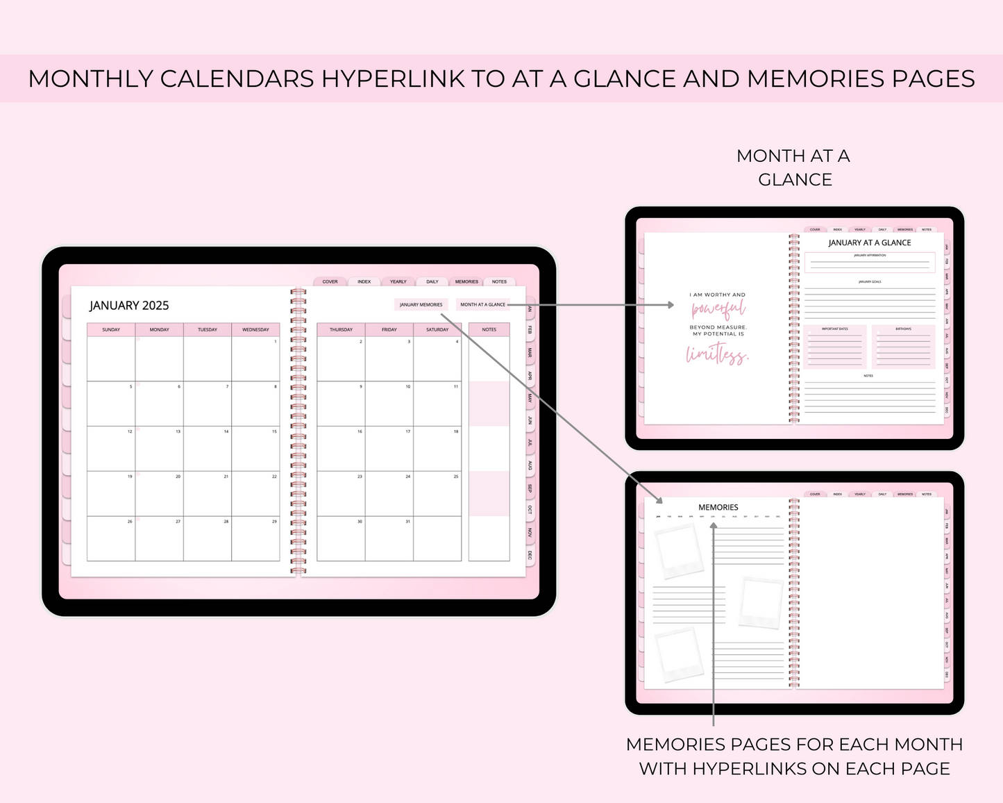 2025 Simply Elegant Digital Planner in Pink
