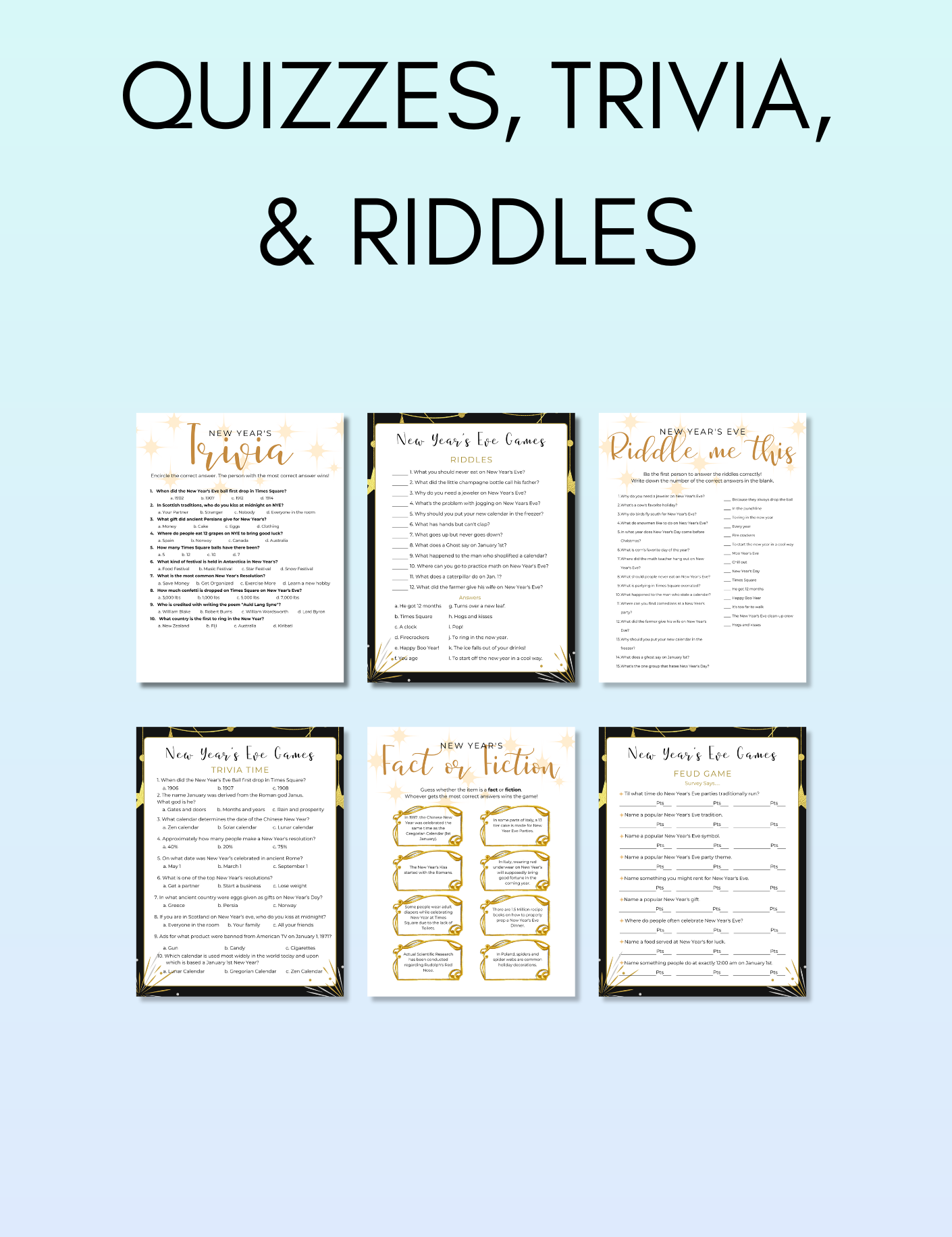 Adults New Years Activity Pack