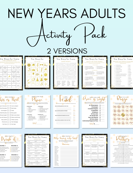 Adults New Years Activity Pack