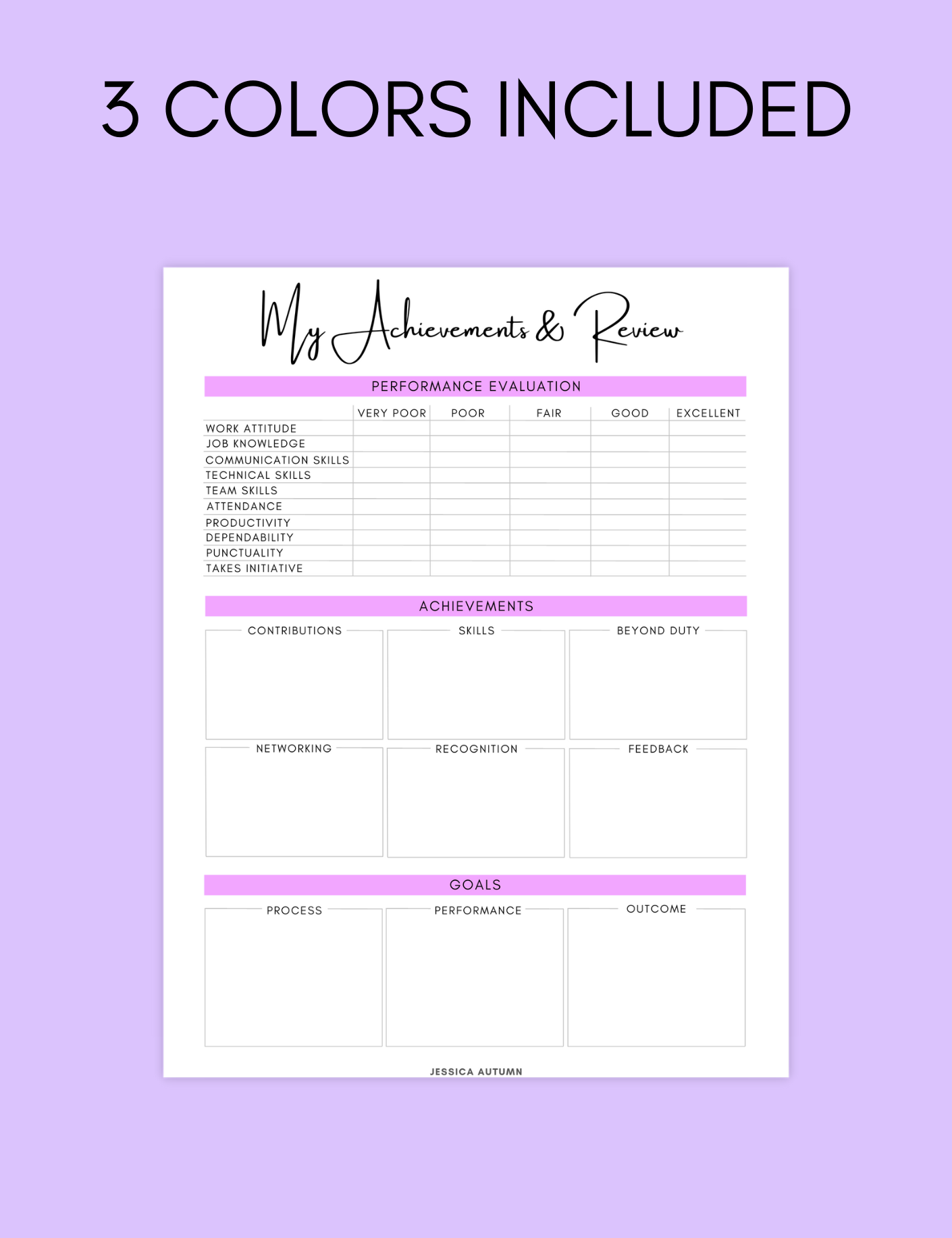 Achievements and Review Worksheet