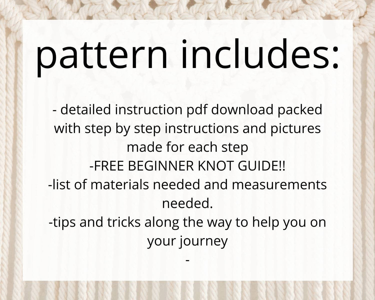 Beginner macrame wall hanging pdf pattern. Digital download