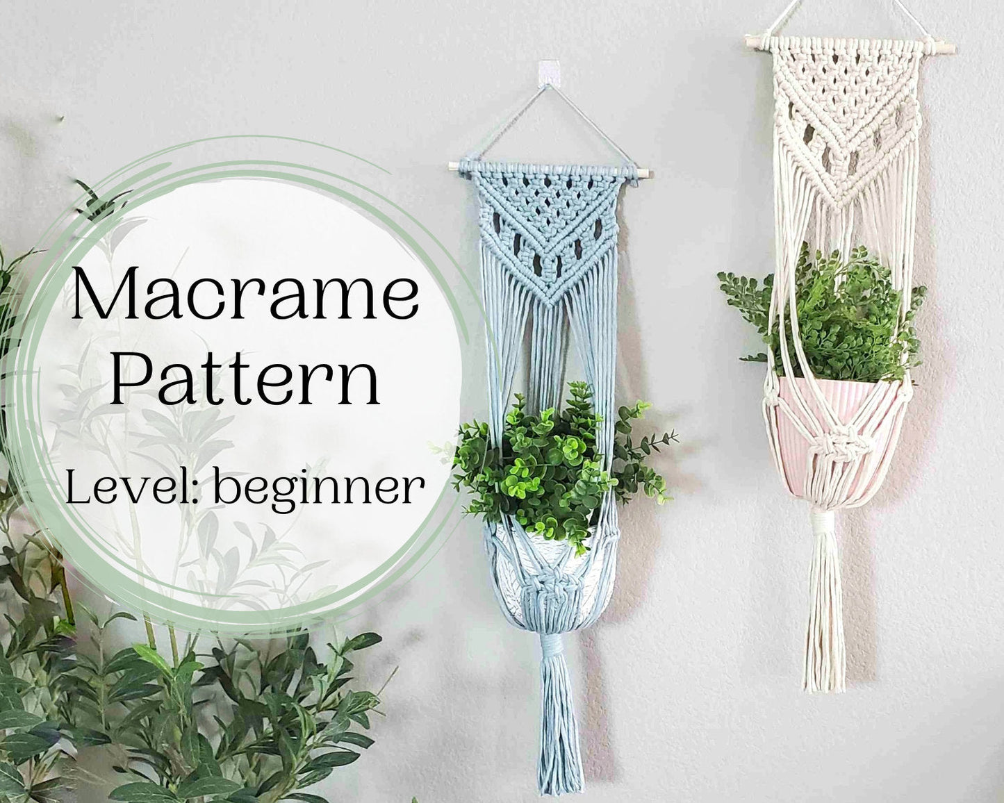 Beginner macrame wall hanging pdf pattern. Digital download